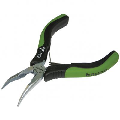 ESD szczypce plasko-okragle odgiete 45? 130 mm 211852 HAUPA (211852)