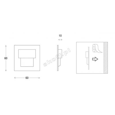 Oprawa schodowa LED TANGO mini stick LED Light 0,4W 10V DC 6500K barwa zimna IP20 biały mat SKOFF (ML-TMS-C-W-1-PL-00-01)
