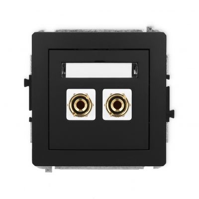 KARLIK DECO Gniazdo pojedyncze głośnikowe (typu banan - czerwony i czarny, pozłacany, 4 mm2, do lutowania) 12DGG-3 (12DGG-3)