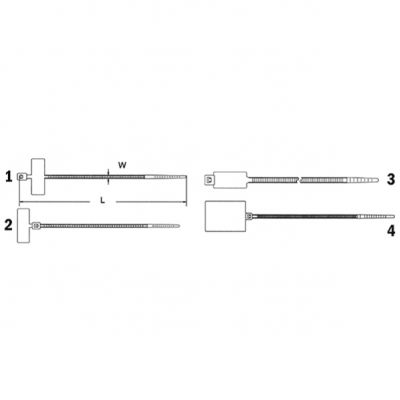 Opaska kablowa z miejscem na napis 110x2,5 mm 25x8 mm* 262844 HAUPA (262844)