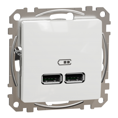 Sedna Design & Elements ładowarka USB Typ A +A 2,4A białe SDD111401 SCHNEIDER (SDD111401)