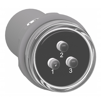 Harmony XB5 Lampka sygnalizacyjna napięcie 3 fazowe wskaźnik z 3 LED czerwona zielona żółta 400 V AC XB5EV57K4 SCHNEIDER (XB5EV57K4)