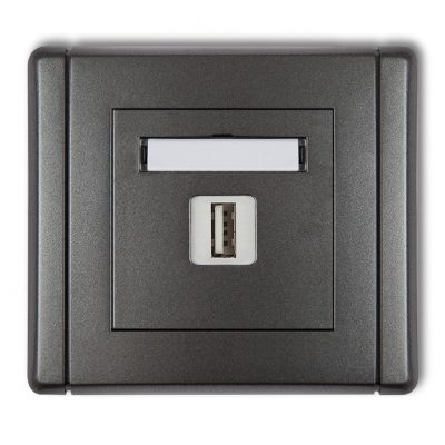 KARLIK FLEXI Gniazdo pojedyncze USB A-A 2.0 grafitowy 11FGUSB-1 (11FGUSB-1)