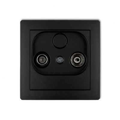 KARLIK DECO Gniazdo antenowe RTV przelotowe 15dB czarny mat 12DG15P (12DG15P)