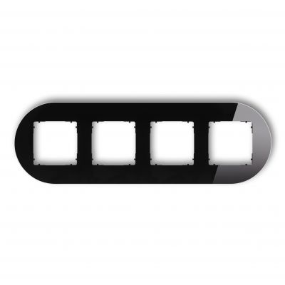 KARLIK ICON Ramka poczwórna okrągła - efekt szkła (ramka: czarna; spód: czarny) czarny 12-12-IRSO-4 (12-12-IRSO-4)