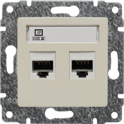 VENA:KREM GN.KOMP.PODW.2XRJ45,KAT 5E,NIEEKRANOWANE,B/RAMKI,Z PRZESŁ. (510367)