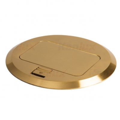 Puszka podłogowa POP-UP okrągła metalowa 1+1/2 gniazd M45 / mosiądz BIURO+ 28310 KANLUX (28310)