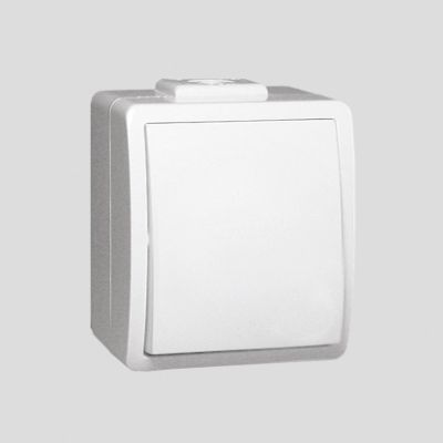 Łącznik pojedynczy jednobiegunowy bryzgoszczelny IP44 szybkozłącza biały PW1/11 KONTAKT (PW1/11)