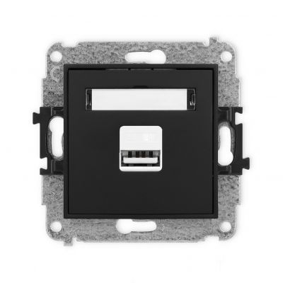 KARLIK MINI Ładowarka USB pojedyncza USB A, 10W max., 5V, 2A czarny mat 12MCUSB-3 (12MCUSB-3)