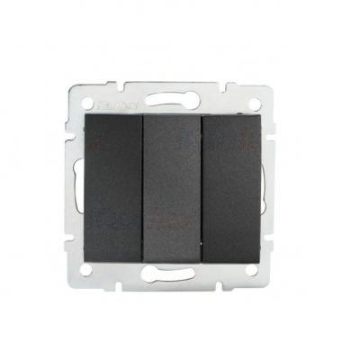 LOGI Łącznik potrójny śrubowy 10AX 250V grafit 021090141 25254 KANLUX (25254)