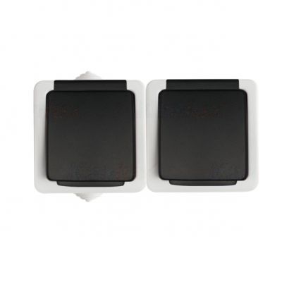 TEKNO Gniazdo hermetyczne podwójne ochrona styków śrubowe 16A 250V szare IP54 25357 KANLUX (25357)