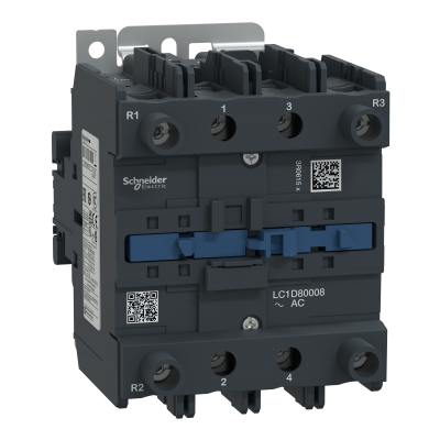 Stycznik mocy TeSys D AC1 125A 4P 2Z 2R cewka 115VAC LC1D80008FE7 SCHNEIDER (LC1D80008FE7)