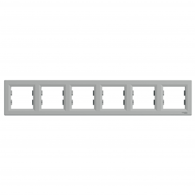 Asfora ramka sześciokrotna 6-krotna pozioma aluminium EPH5800661 SCHNEIDER (EPH5800661)