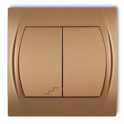 KARLIK LOGO Łącznik pojedynczy ze schodowym podświetlany (wspólne zasilanie) złoty metalik 8LWP-10L.1 (8LWP-10L.1)