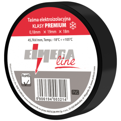 TAŚMA ELECTRIX 200 PREMIUM CZARNY 19mm*18m (PE-200P181-0019018)
