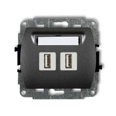 KARLIK TREND Gniazdo podwójne 2xUSB A-A 3.0 grafitowy 11GUSB-6 (11GUSB-6)