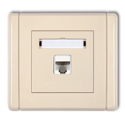 KARLIK FLEXI Gniazdo komputerowe pojedyncze 1xRJ45, kat. 6, ekranowane, 8-stykowe beżowy 1FGK-5 (1FGK-5)