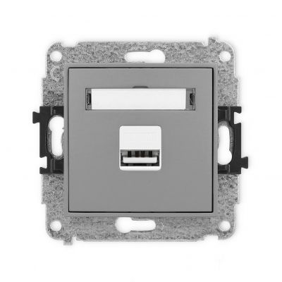 KARLIK MINI Ładowarka USB pojedyncza USB A, 5W max., 5V, 1A szary mat 27MCUSB-1 (27MCUSB-1)