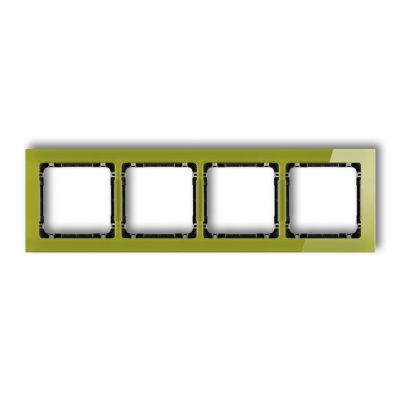 KARLIK DECO Ramka poczwórna - efekt szkła (ramka zielona; spód czarny) 2-12-DRS-4 (2-12-DRS-4)