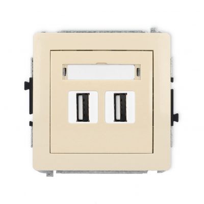 KARLIK DECO Gniazdo podwójne 2xUSB A-A 2.0 beżowy 1DGUSB-2 (1DGUSB-2)