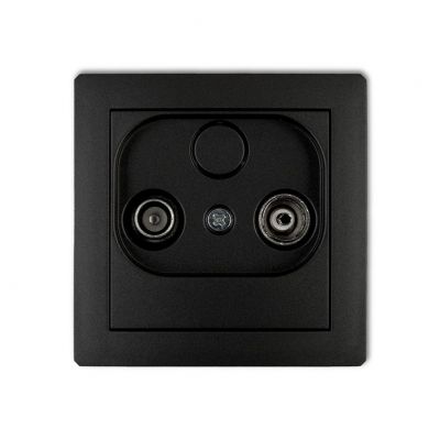 KARLIK DECO Gniazdo antenowe RTV przelotowe 9dB czarny mat 12DG9P (12DG9P)
