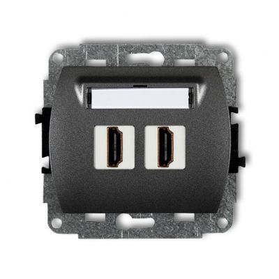 KARLIK TREND Gniazdo podwójne HDMI 2.0, 4K grafitowy 11HDMI-2 (11HDMI-2)