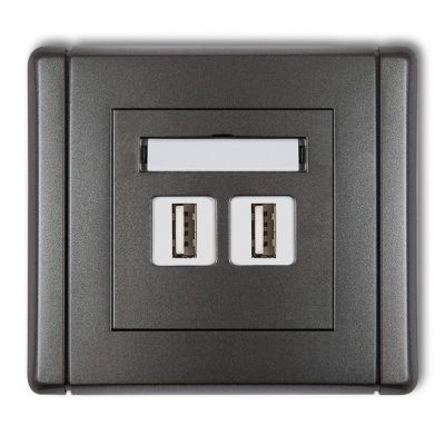 KARLIK FLEXI Gniazdo podwójne 2xUSB A-A 3.0 grafitowy 11FGUSB-6 (11FGUSB-6)