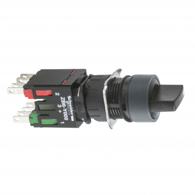 Harmony XB6 Kompletny przełącznik 2 położeniowy Stabilny Czarny Krótka rączka 1Z 16mm XB6AD221B SCHNEIDER (XB6AD221B)