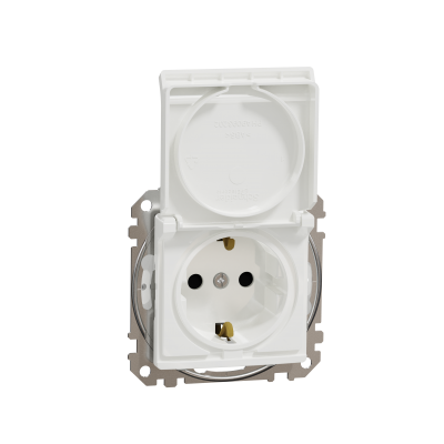 Sedna Design & Elements Gniazdo schuko z przesłonami IP44 białe SDD211023 SCHNEIDER (SDD211023)