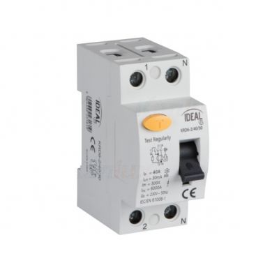  Wyłącznik różnicowoprądowy 6kA 2P 40A 30mA typ AC KRD6-2/40/30 IDEAL KANLUX (23181)