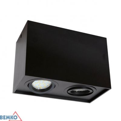 Oprawa nasufitowa punktowa ORTAL regulowana 182x96 2x GU10 max. 2x50W czarna C23-DLO-AS-GU10-250-BL BEMKO BEMKO (C23-DLO-AS-GU10-250-BL)