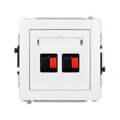KARLIK DECO Gniazdo podwójne głośnikowe podwójnego biały mat 25DGG-2 (25DGG-2)