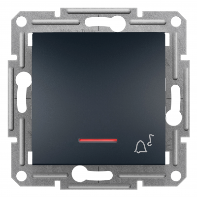 Asfora przycisk zwierny /dzwonek/ bez ramki z podświetleniem antracyt EPH1700171 SCHNEIDER (EPH1700171)