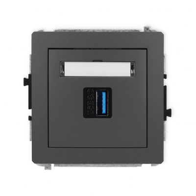 KARLIK DECO Gniazdo pojedyncze USB A-A 3.0 grafitowy mat 28DGUSB-5 (28DGUSB-5)