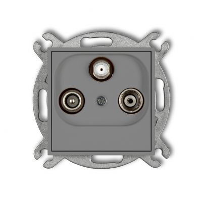 KARLIK MINI Gniazdo antenowe RTV-SAT końcowe 1,5dB szary mat 27MGS (27MGS)