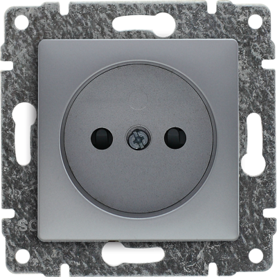 VENA:ALUMINIUM GN.POJ.2P Z PRZESŁ.TORÓW PRĄD,B/RAMKI,16A,250V~ (514033)