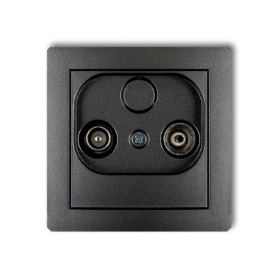 KARLIK DECO Gniazdo antenowe RTV przelotowe 9dB grafitowy 11DG9P (11DG9P)