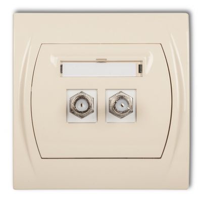 KARLIK LOGO Gniazdo antenowe podwójne typu F (SAT) beżowy 1LGF-2 (1LGF-2)