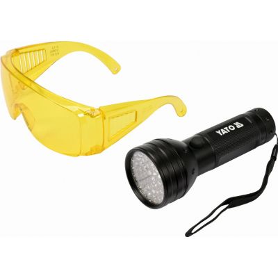 ZESTAW LATARKA UV 51 LED I OKULARY YT-08581 YATO (YT-08581)