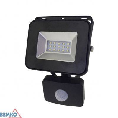 NAŚWIETLACZ LED SMD LOFOT 10W 4000K 850LM IP65 CZARNY CZ. PIR BEMKO (S-C65-S-LFS-010BL-4K)