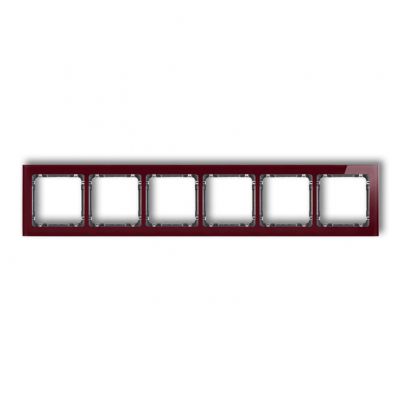 KARLIK DECO Ramka sześciokrotna - efekt szkła (ramka: bordowa; spód: grafitowy) 14-11-DRS-6 (14-11-DRS-6)