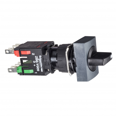 Harmony XB6 Kompletny Przełącznik 3 położeniowy Stabilny Czarny Krótka rączka 1Z+1R Prostokątny XB6DD235B SCHNEIDER (XB6DD235B)