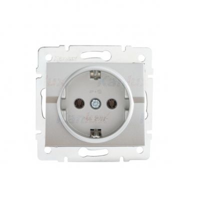LOGI Gniazdo pojedyncze Schuko śrubowy Srebrny 16A 250V 021220143 25204 KANLUX (25204)