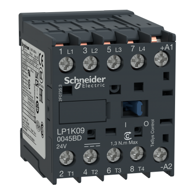 Stycznik mocy TeSys K 20A 4P 4Z cewka 24VDC nóżki lutownicze LP1K090045BD SCHNEIDER (LP1K090045BD)