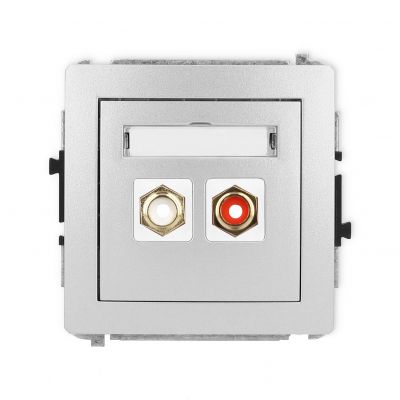 KARLIK DECO Gniazdo podwójne RCA (typu cinch - biały i czerwony, pozłacany) srebrny metalik 7DGRCA-2 (7DGRCA-2)