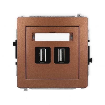 KARLIK DECO Gniazdo podwójne 2xUSB A-A 2.0 brązowy metalik 9DGUSB-2 (9DGUSB-2)