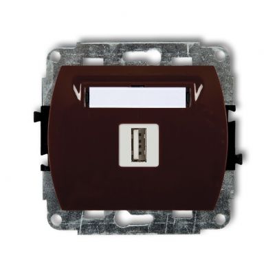 KARLIK TREND Gniazdo pojedyncze USB A-A 2.0 brązowy 4GUSB-1 (4GUSB-1)