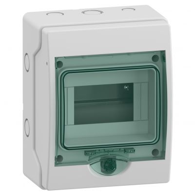 Rozdzielnica natynkowa 1x6 Mini Mureva (dawna Kaedra) IP65 mMRV-1-6-NT-T drzwi transparentne 13442 SCHNEIDER (13442)