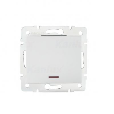 LOGI Łącznik jednobiegunowy z LED śrubowy 10AX 250V biały 021110102 25078 KANLUX (25078)