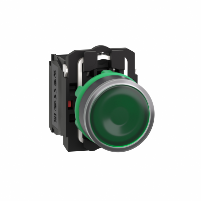 Harmony XB5 Przycisk płaski zielony LED 110/120V XB5AW33G5 SCHNEIDER (XB5AW33G5)